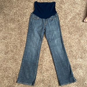 Mimi Maternity Straight Leg with Belly Band Jeans. Size: Small.